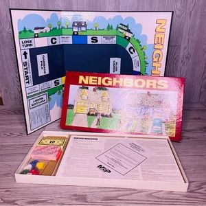 Vintage M&P Neighbors Board Game / toy game night fun cards / playing